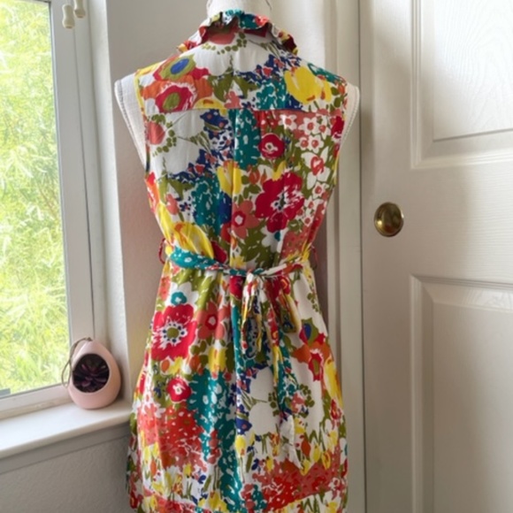 XXI By Forever 21 | Colorful Floral Ruffle Button-Up Sleeveless Dress – Size M - Picture 8 of 16